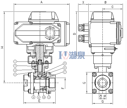電動絲扣球閥Q911F-16P型號，圖片，原理